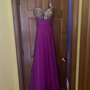 La Femme Floor length Homecoming or Prom dress.